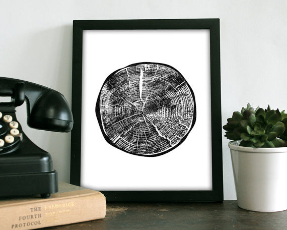 Tree Ring Art Print 8X10