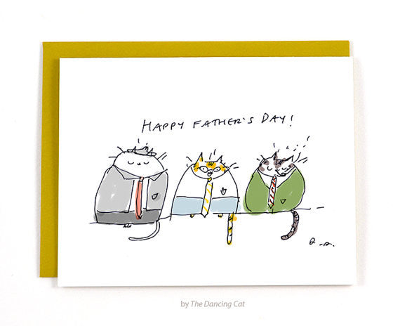 Happy Father's Day Cat w/ Ties