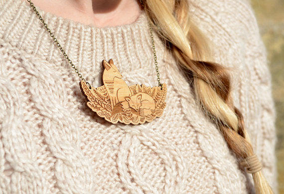 Foxes in the Forest Necklace
