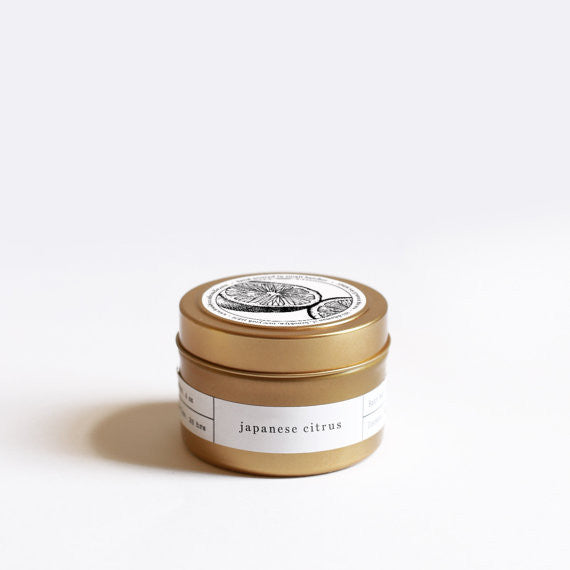 Japanese Citrus Gold Tin Travel Candle