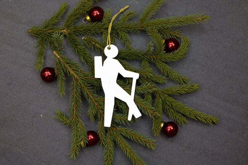 Hiker Metal Ornament