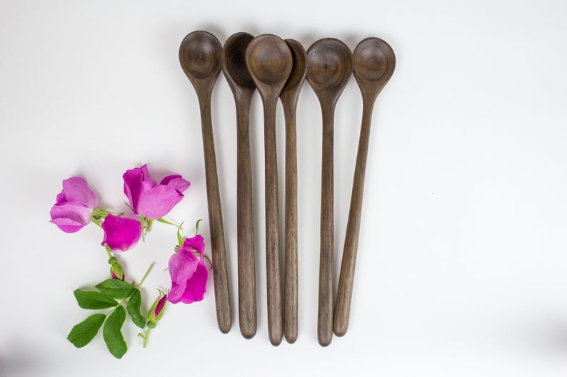 Long Handled Wood Tasting Spoon