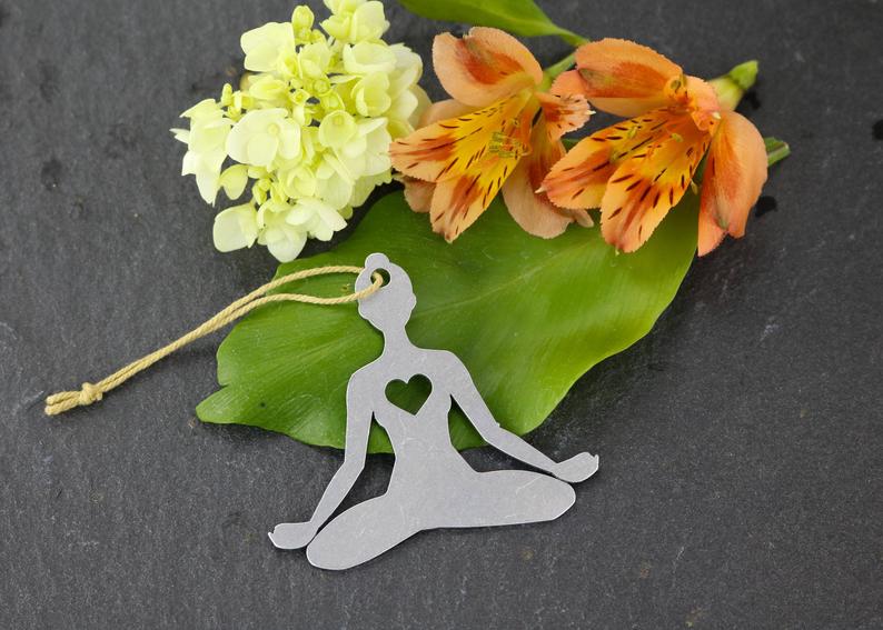 Lotus Pose Yoga Metal Ornament