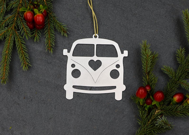 Love Bus Van Metal Ornament