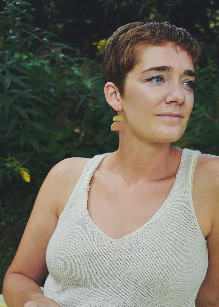 Jaime Brass & Clay Earrings