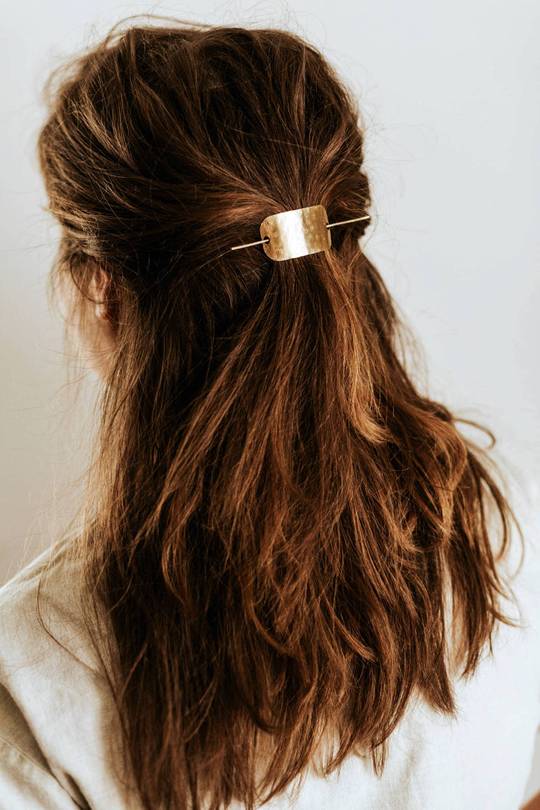 Hammered Bar Hair Pin
