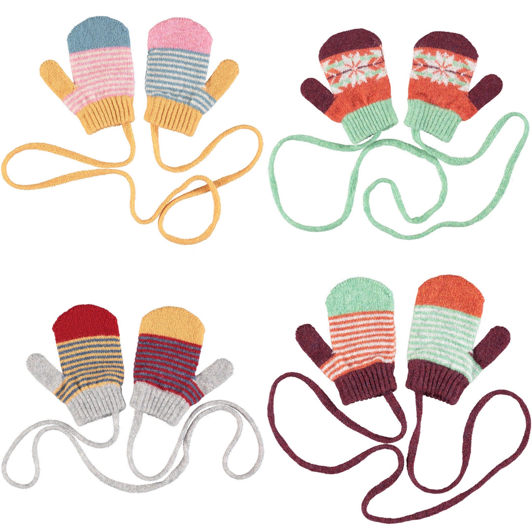 Kid's Patterned Lambswool Mittens