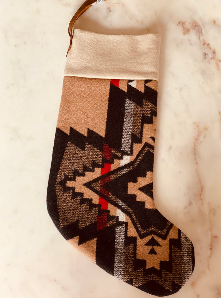 Handmade Christmas Stocking with Pendleton Wool Fabric