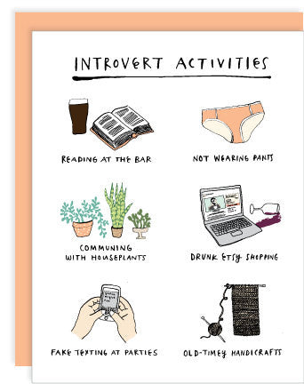 Introvert Activities Greeting Card