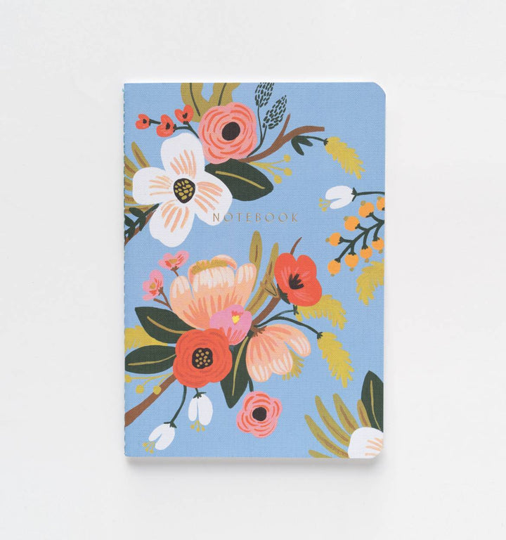 Lively Floral Stitched Notebook Set