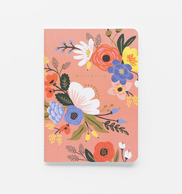 Lively Floral Stitched Notebook Set