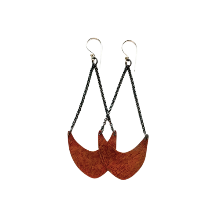 Copper Pendulum Earrings - Medium