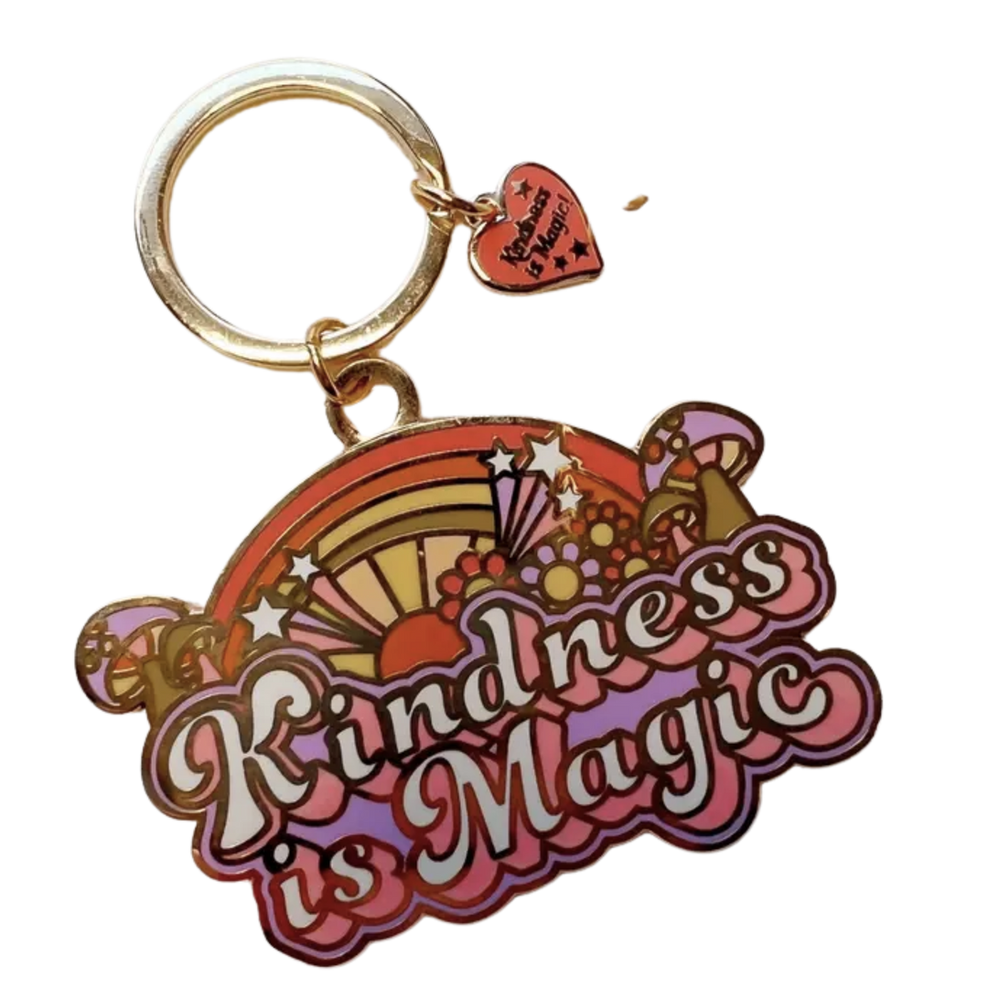 Kindness is Magic Rainbow Enamel Keychain