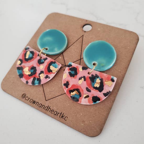 Colorful Leopard Statement Earrings
