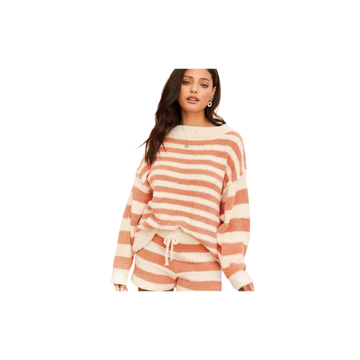 Mock Neck Stripe Oversize Sweater