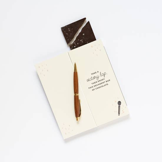 Mic Drop Congratulations Chocolate Card