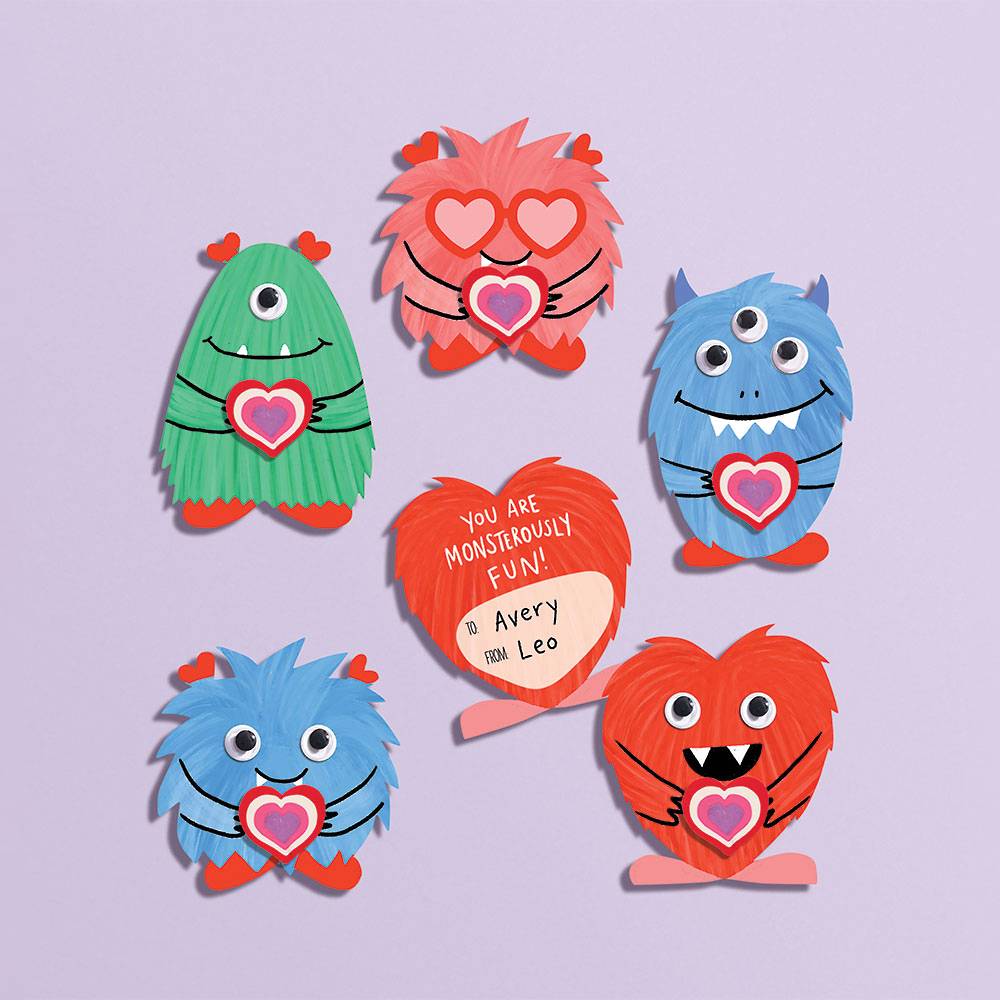 Monster Eraser DIY Valentine's Card Kit