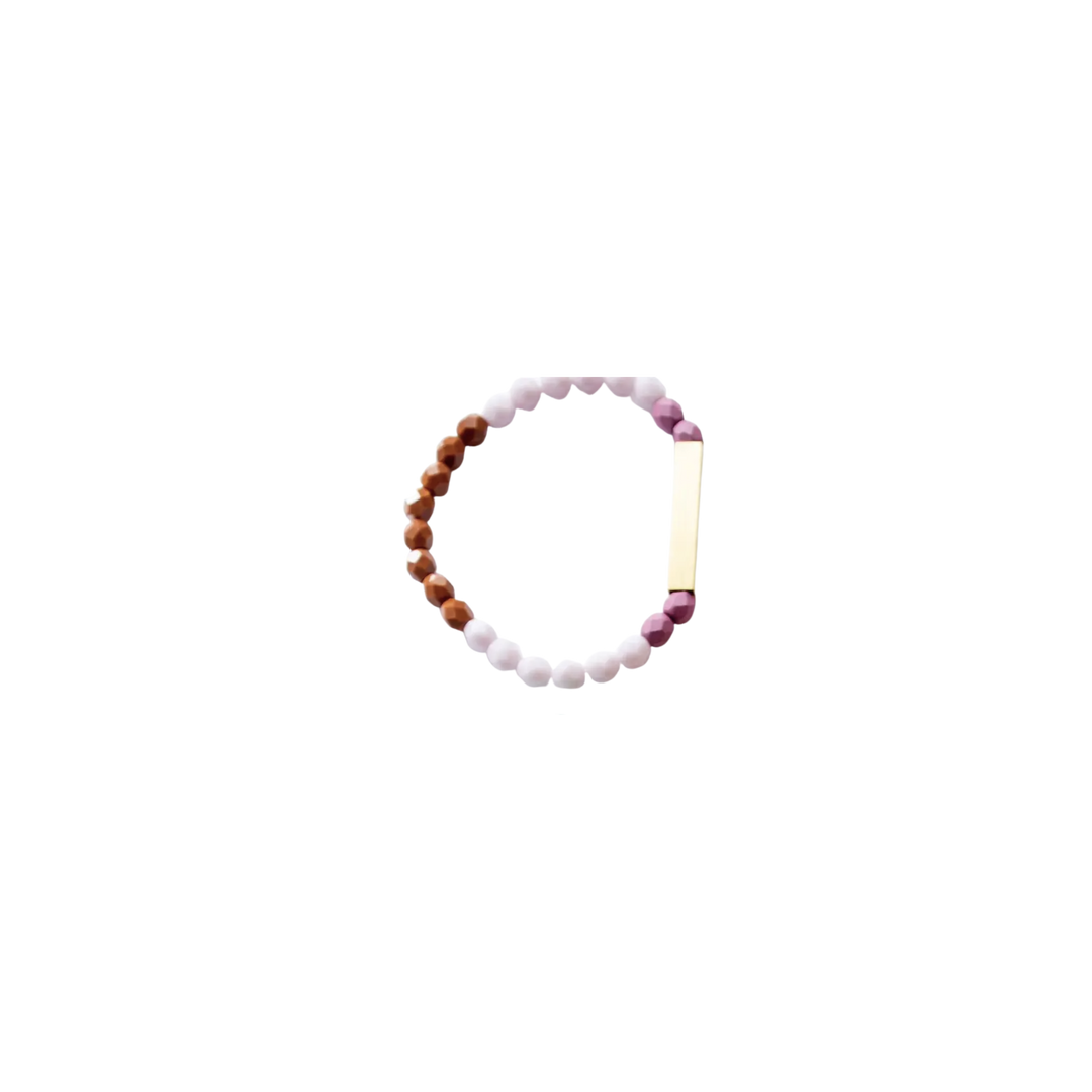 Colorful Bead + Brass Bracelet
