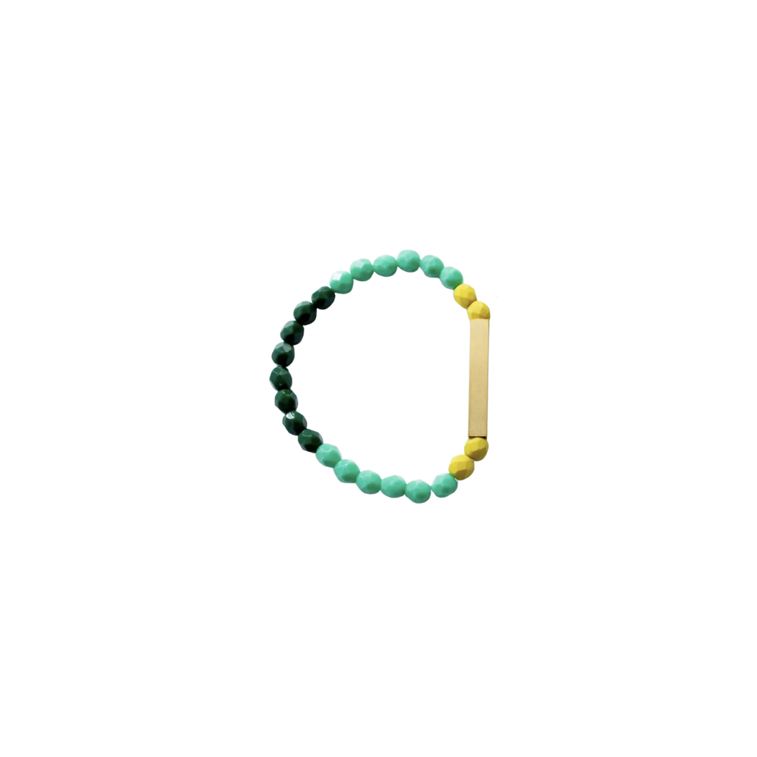 Colorful Bead + Brass Bracelet