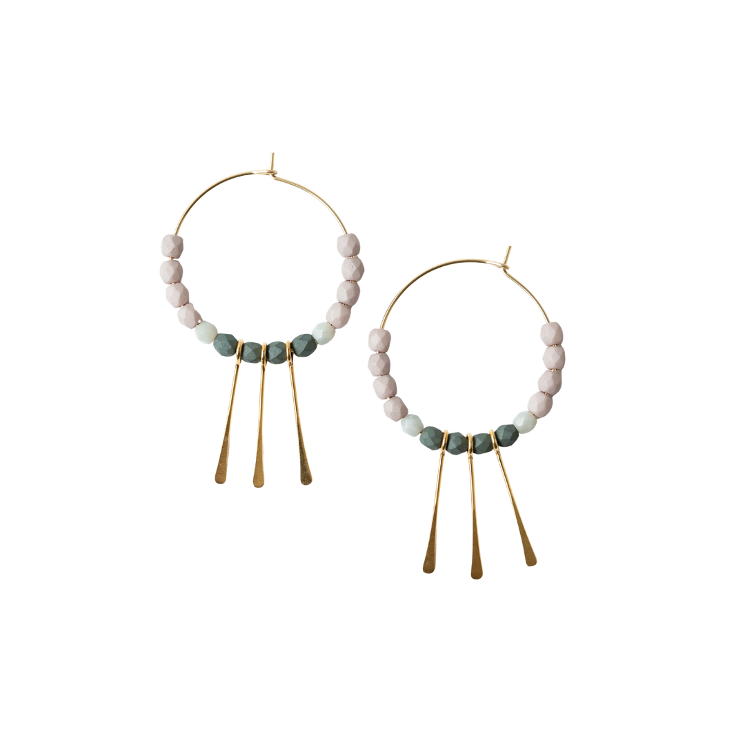 Beaded Gold Filled Fringe Hoops