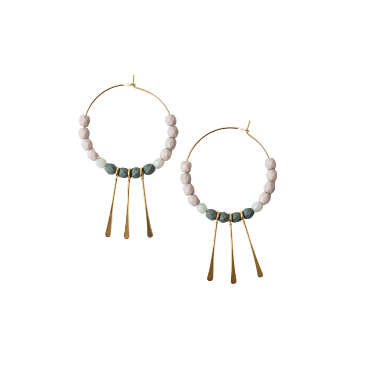 Beaded Gold Filled Fringe Hoops