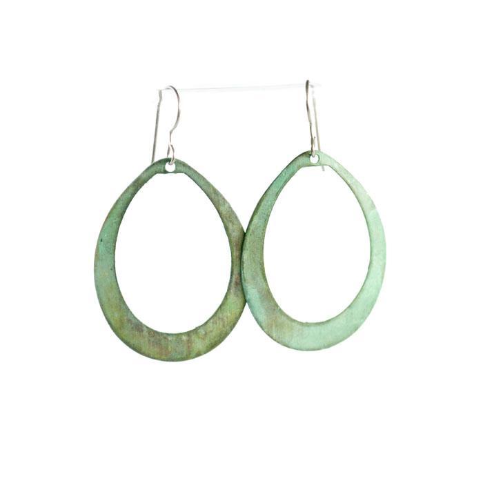 Patina Oval Hoop Dangle Earrings