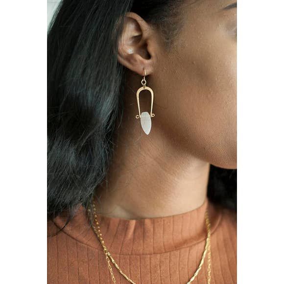 Peach Aventurine Amulet Earrings