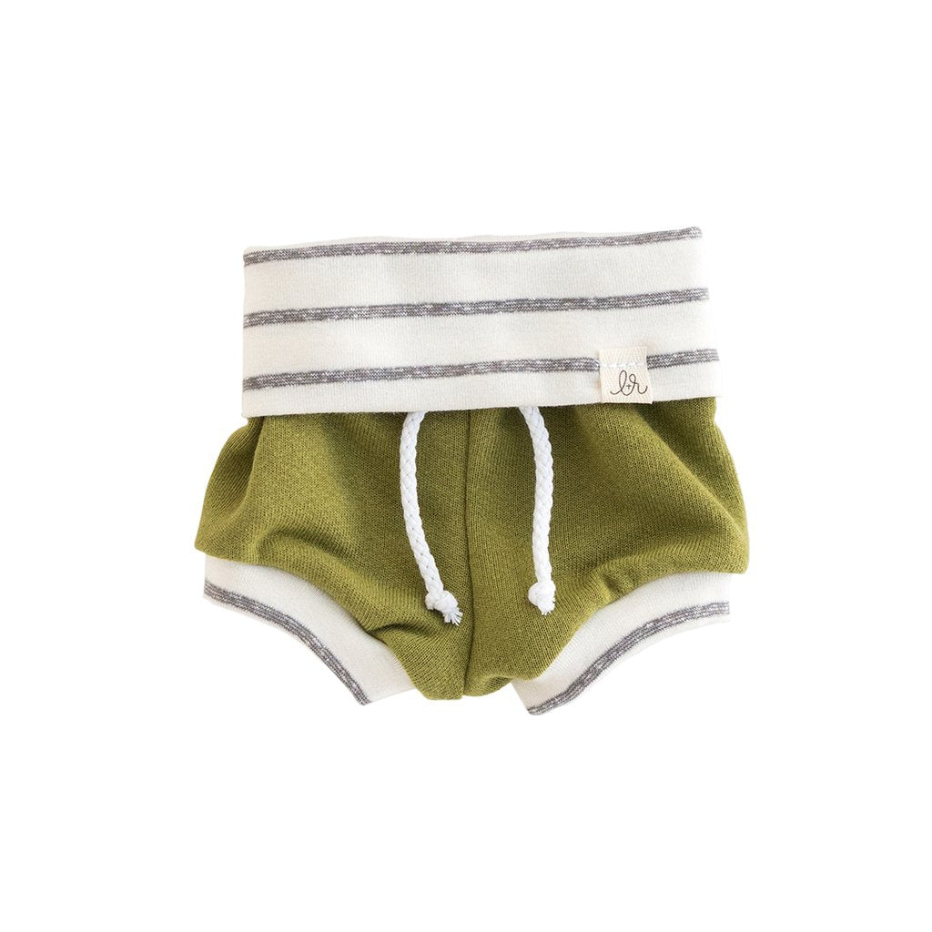 Palm Leaf and Coastal Stripe  Beach Shorties