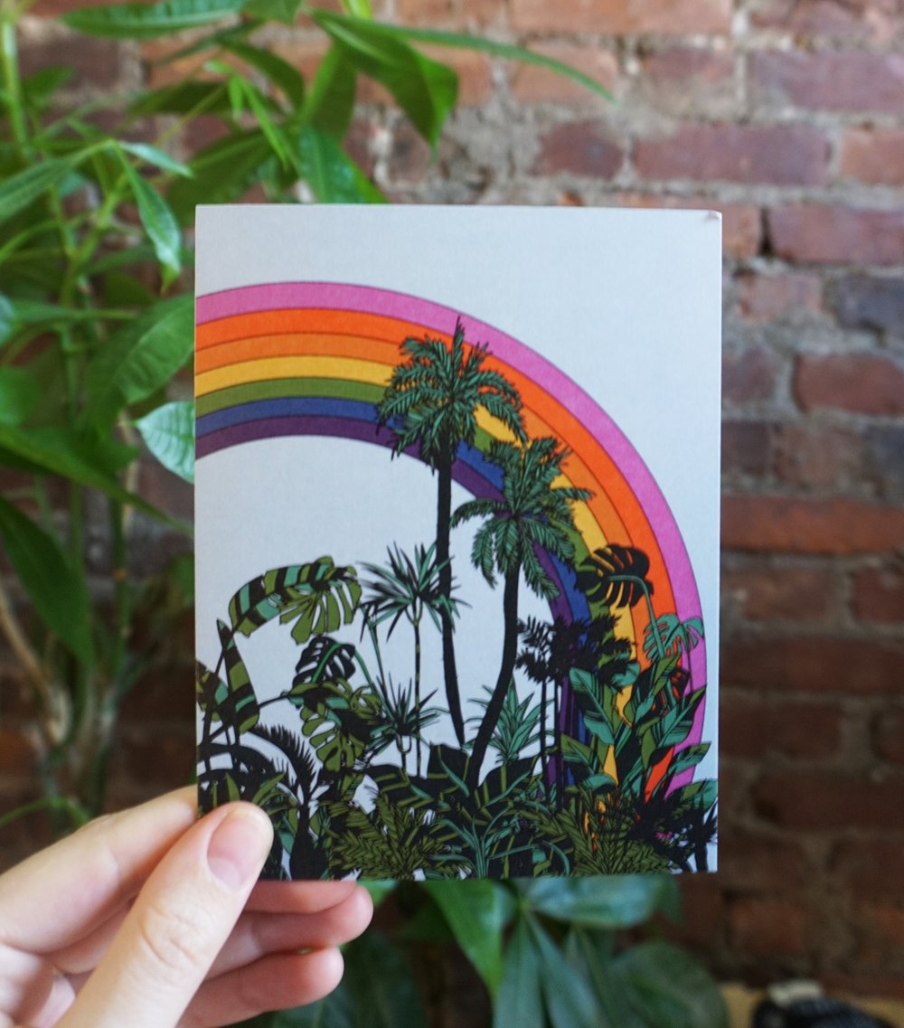 Rainbow Palms Greeting Card