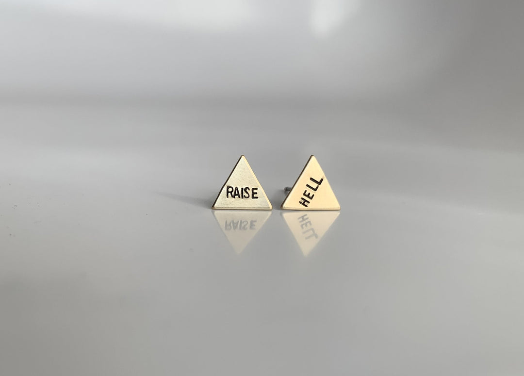 Raise Hell Triangle Studs