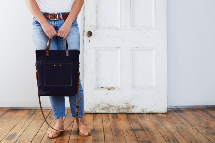 Waxed Canvas Book Bag