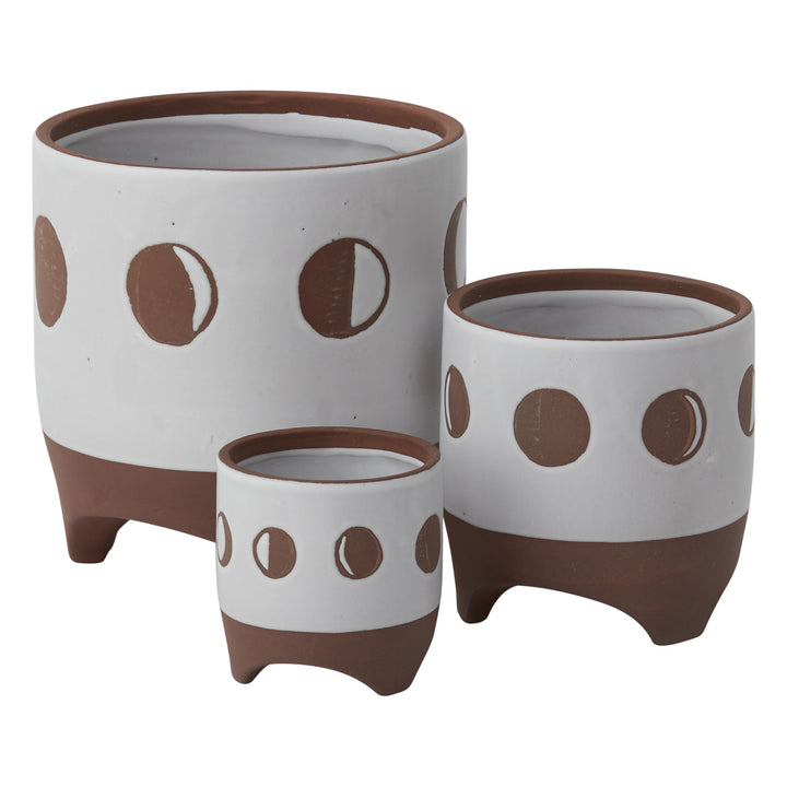 Moon Phases Footed Pot