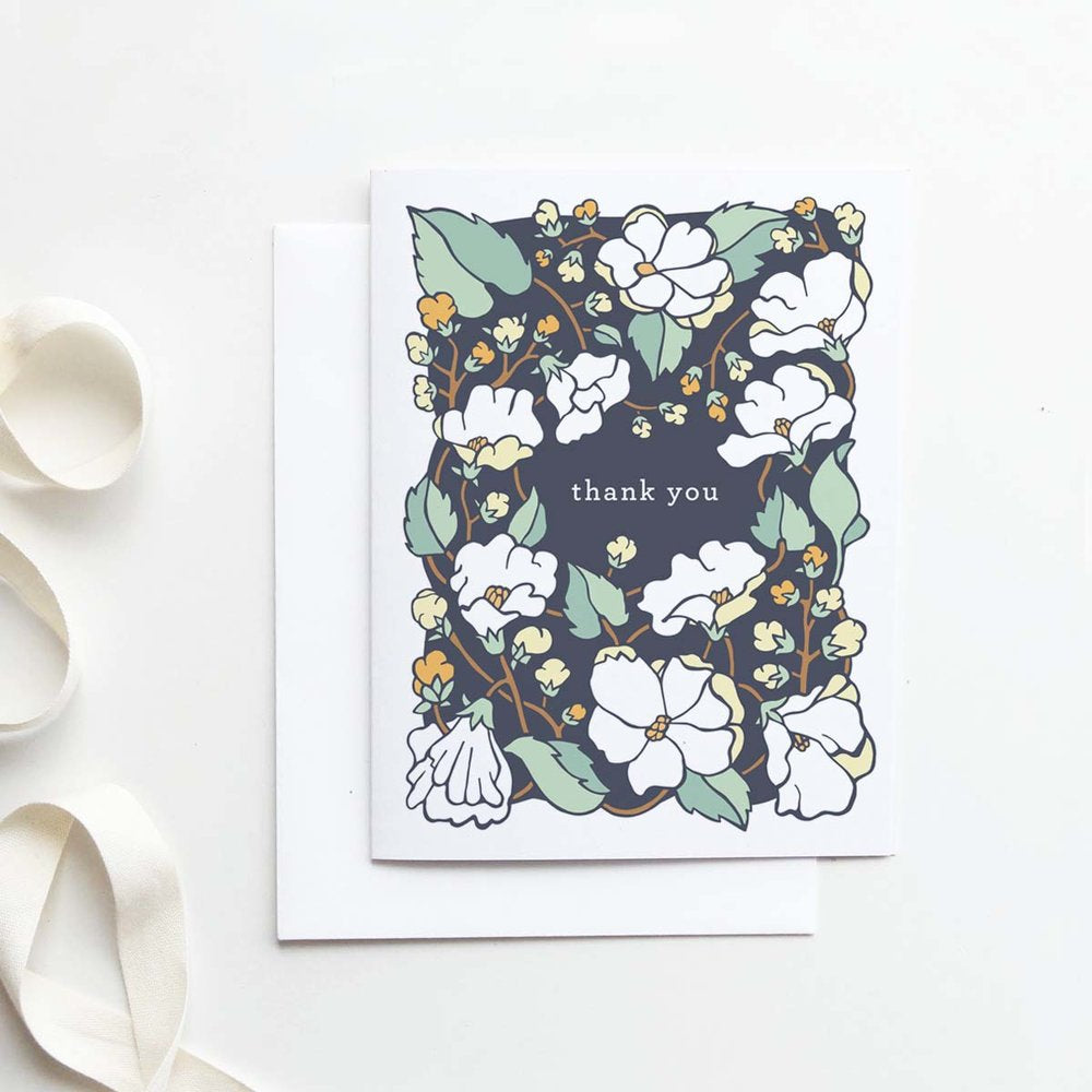Thank You Card- Sunny Delphinium