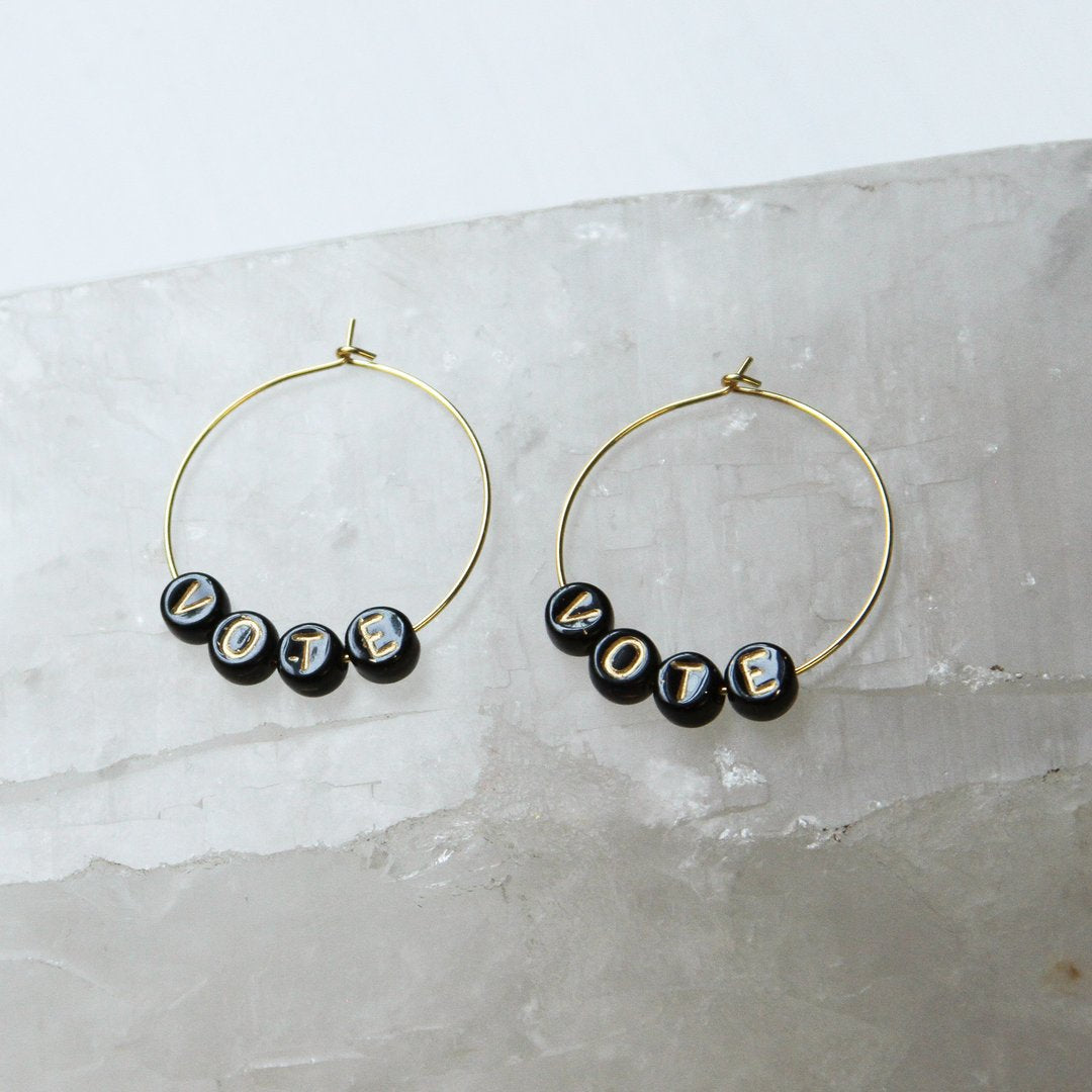 VOTE Bead Hoop Earrings