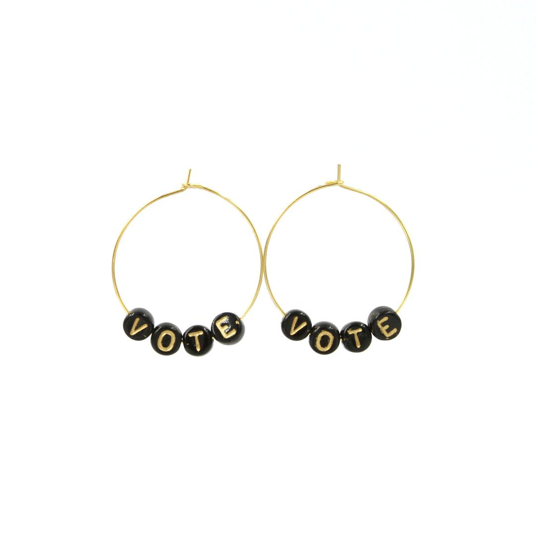 VOTE Bead Hoop Earrings