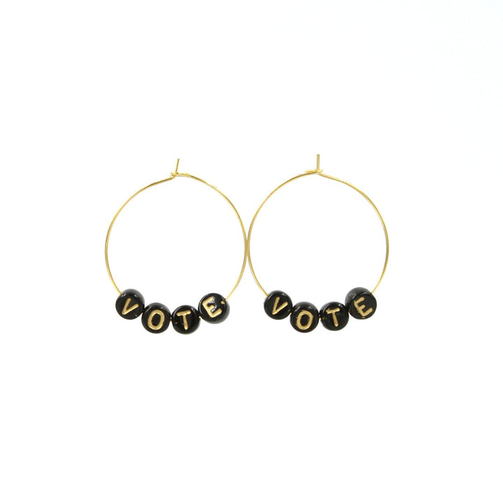 VOTE Bead Hoop Earrings
