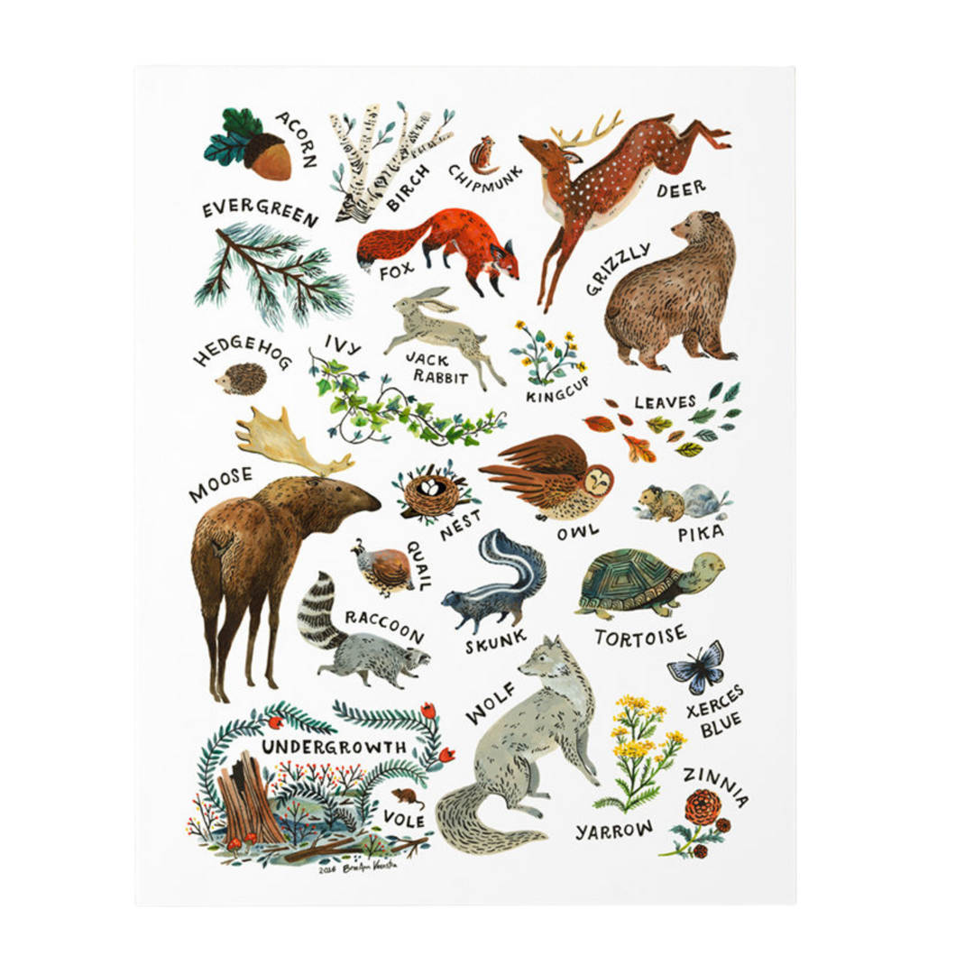 Woodland Alphabet Art Print